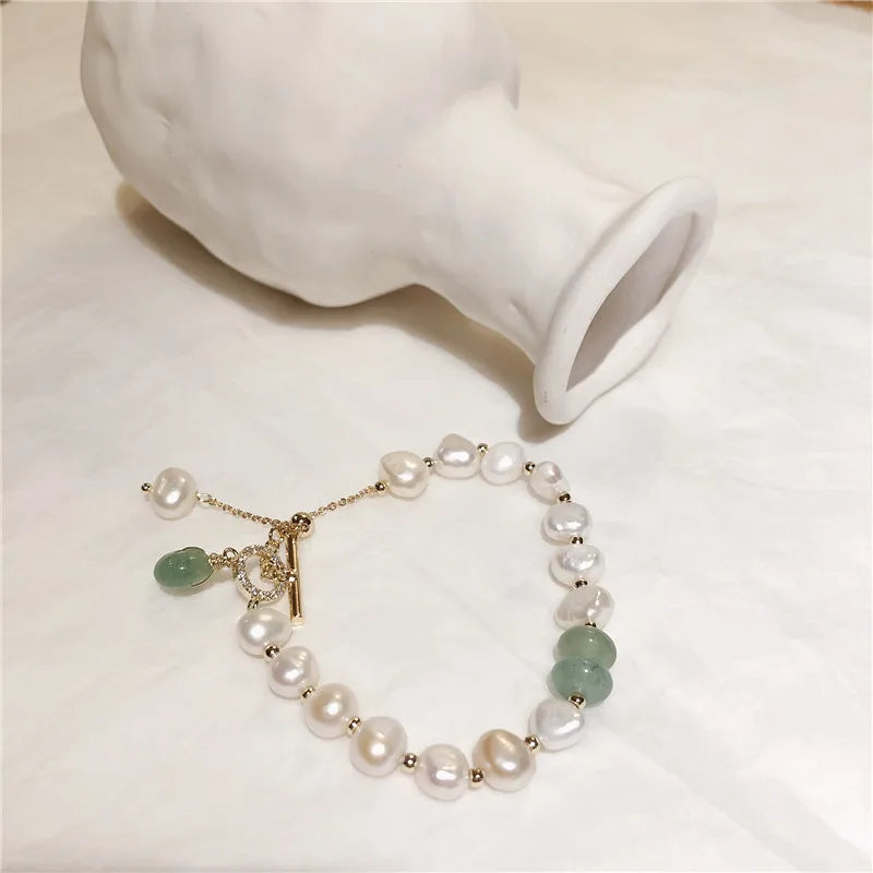 Women's ID Bracelet with Natural Pearls