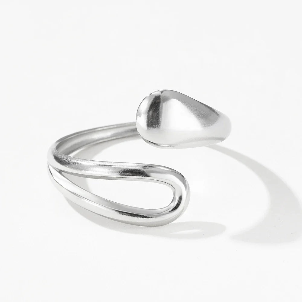 Elégant Bracelet Gourmette avec Goutte d'Eau argent