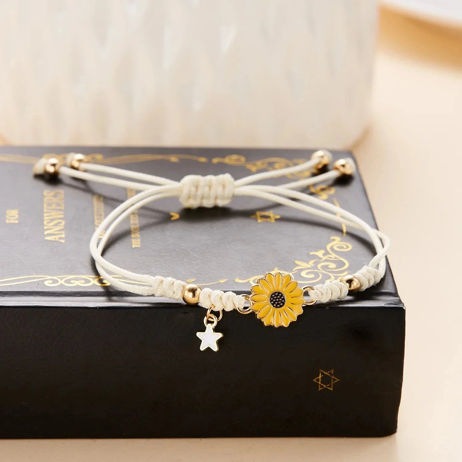 Yellow Daisy Flower ID Bracelet