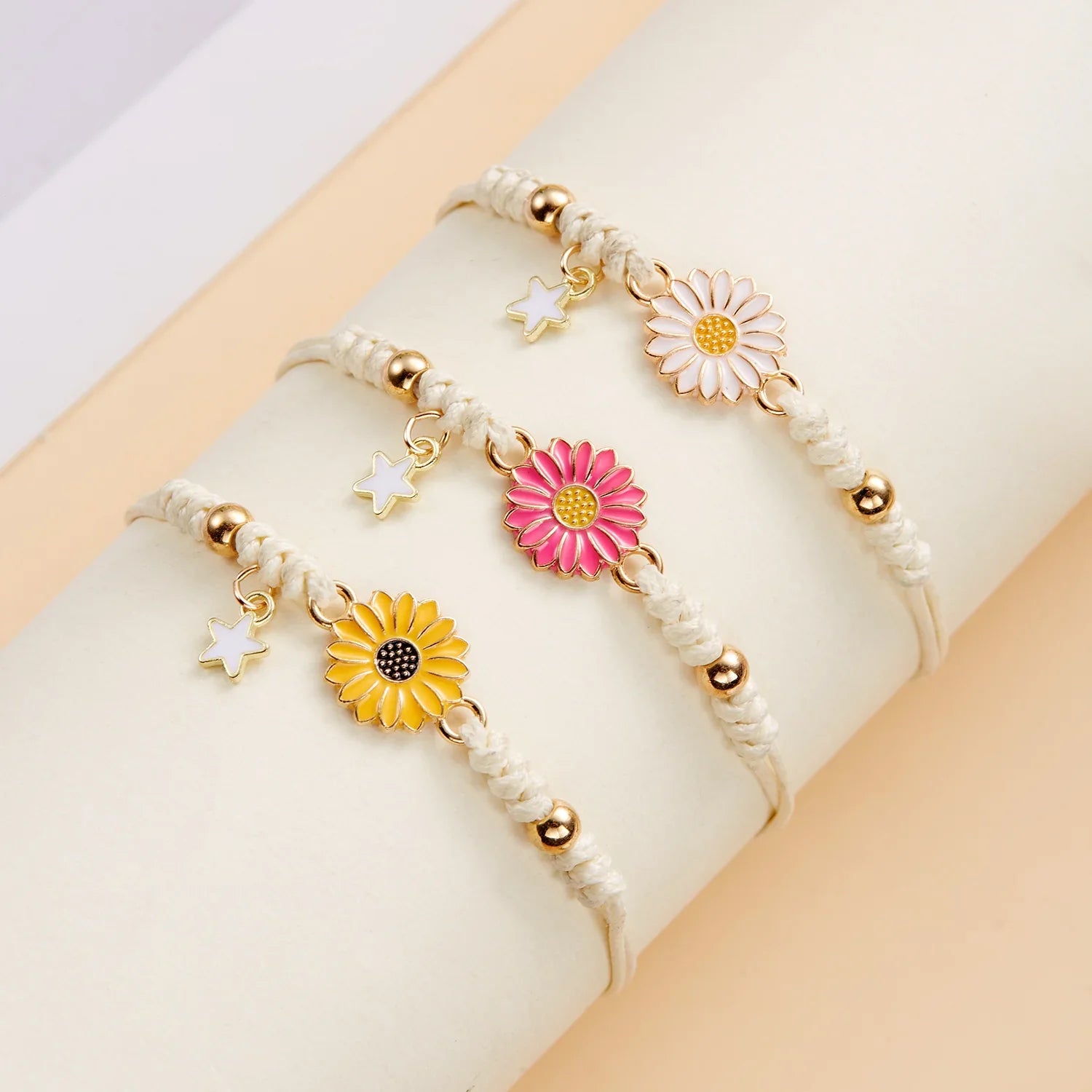Pink Daisy Flower ID Bracelet