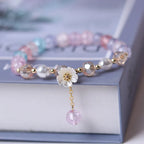 Multicolored Crystal Flower ID Bracelet