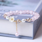 Pink Crystal Flower ID Bracelet