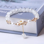 White Crystal Flower ID Bracelet
