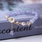 Blue Crystal Flower ID Bracelet