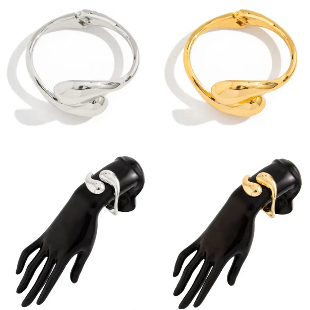 Asymmetric Large Water Drop ID Bracelet gold