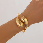 Asymmetric Large Water Drop ID Bracelet gold