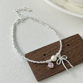 Butterfly Knot and Pearl ID Bracelet