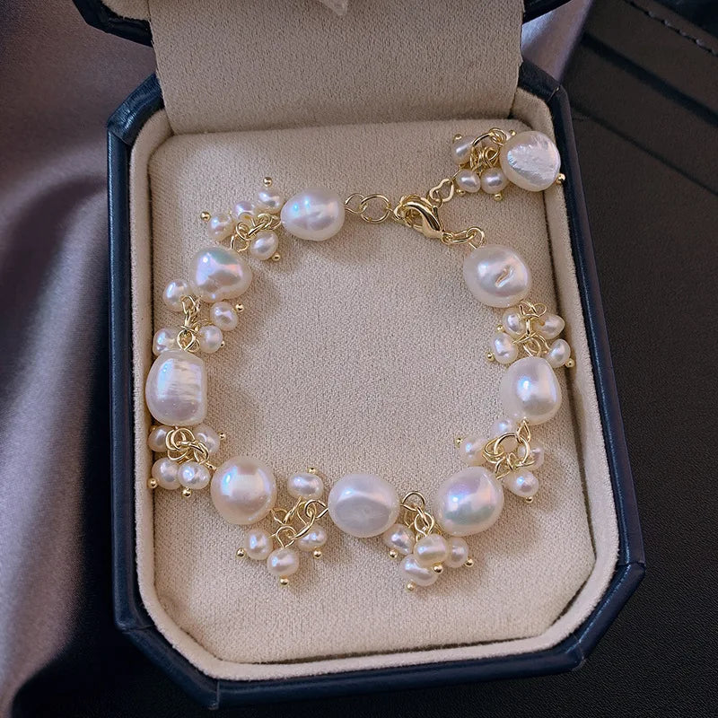Baroque Style ID Bracelet with Pearls