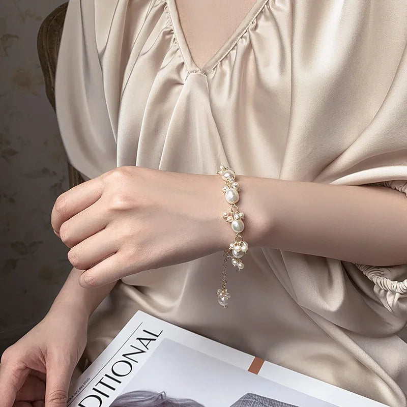 Baroque Style ID Bracelet with Pearls
