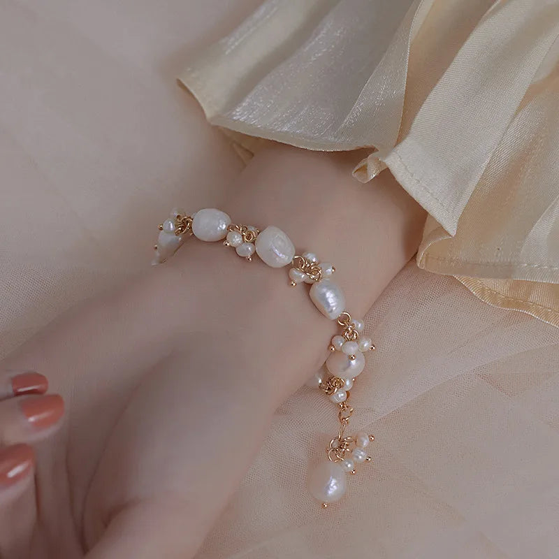 Baroque Style ID Bracelet with Pearls