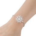 Life Flower Mandala Bracelet Dawapara Women's Chain Silver