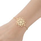 Life Flower Mandala Bracelet Dawapara Women's Chain Gold