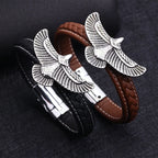 Men's Black and Brown Eagle Bracelet