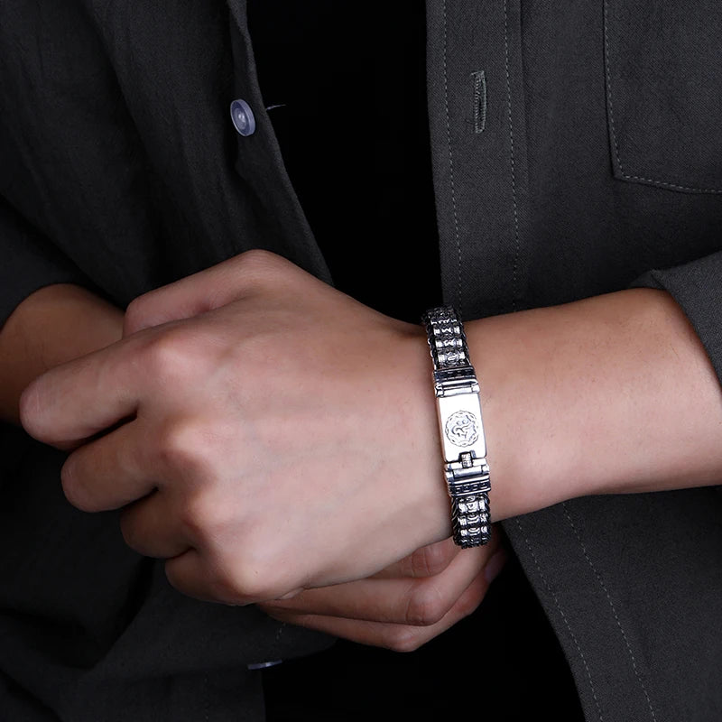 Tibetan Buddhist Men's ID Bracelet