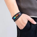 Men's Leather Bracelet 7 Chakras