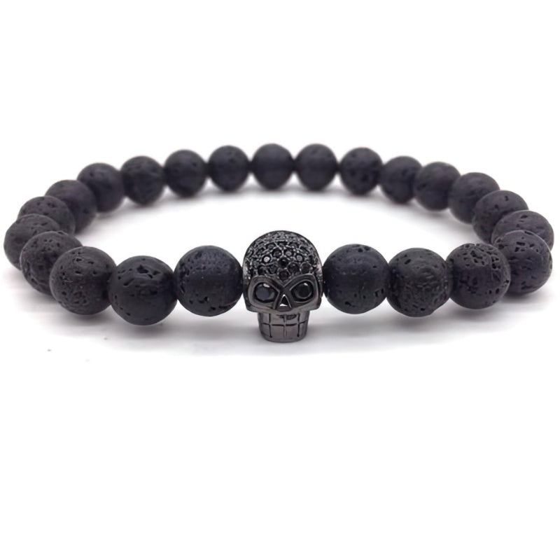 Men's Bead Bracelet Skull Head