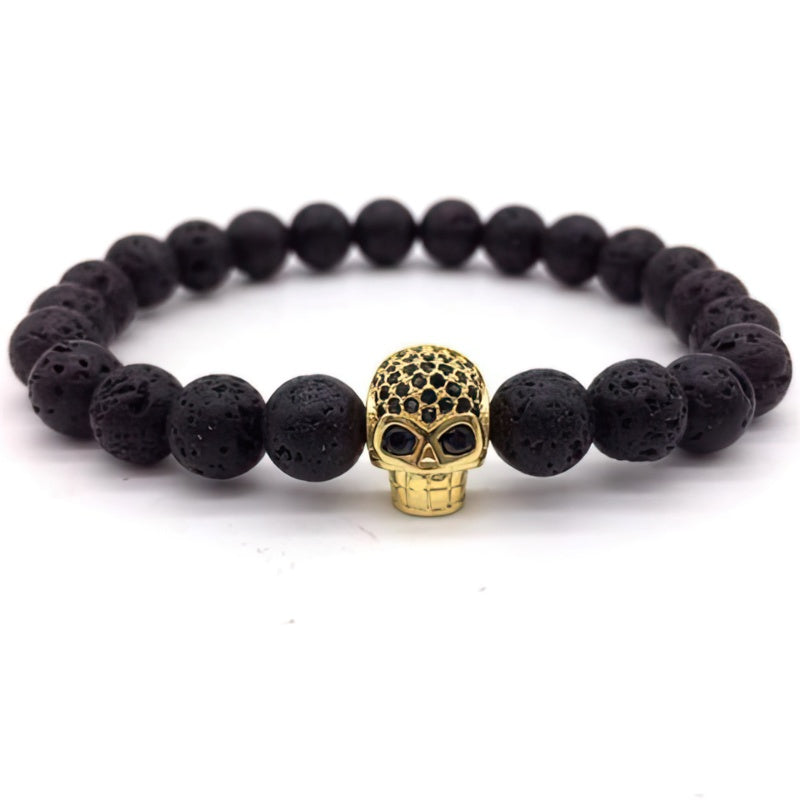 Men's Bead Bracelet Skull Head
