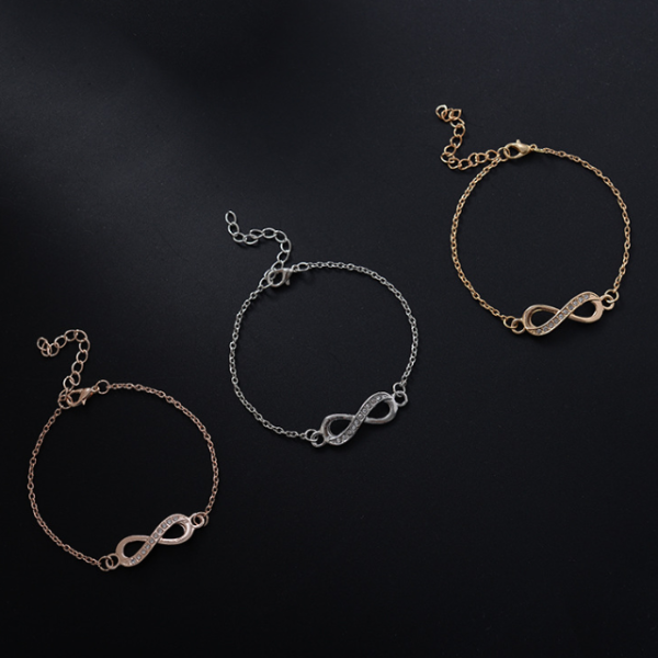 Infinity Bracelet Gold, silver and rose gold