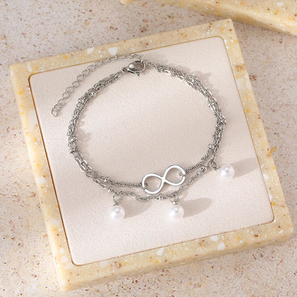 Infinity Beads Bracelet silver