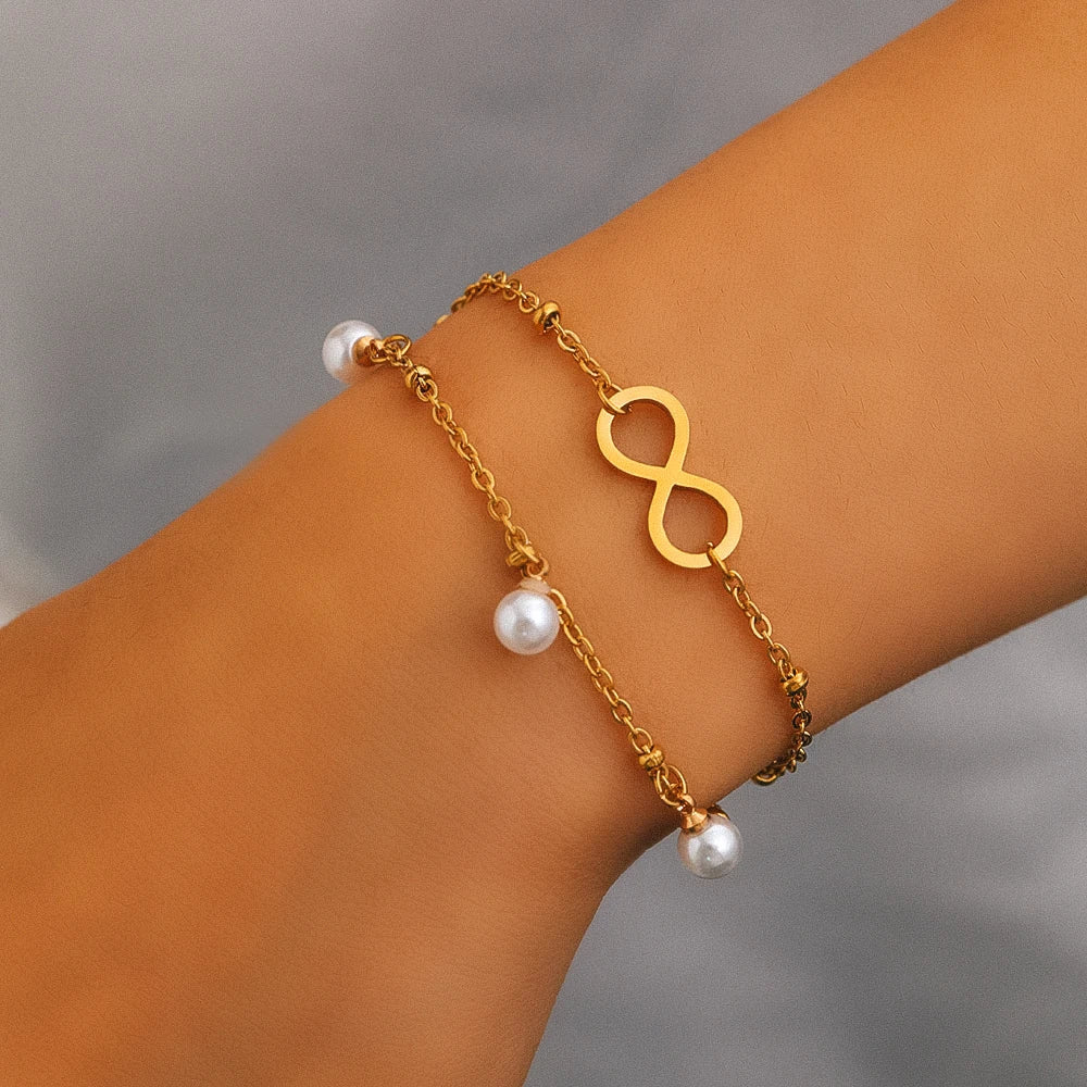 Infinity Beads Bracelet gold