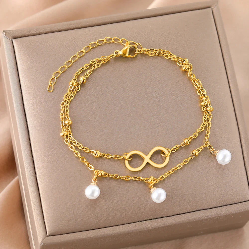 Infinity Beads Bracelet gold