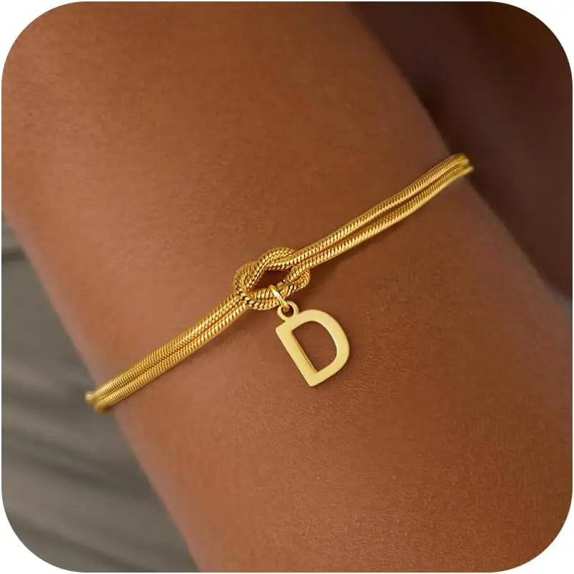 Initial and Knot Bracelet - Letter 