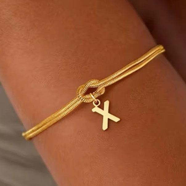 Initial and Knot Bracelet - Letter 