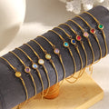Bracelet jonc avec pierre de naissance colorée janvier
