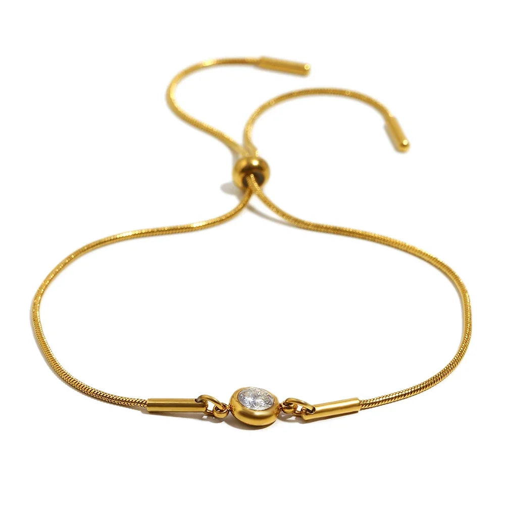 Bracelet jonc avec pierre de naissance colorée