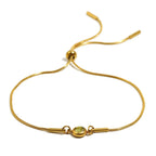Bracelet jonc avec pierre de naissance colorée