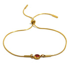 Bracelet jonc avec pierre de naissance colorée