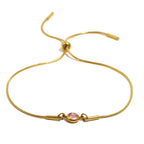 Bracelet jonc avec pierre de naissance colorée