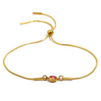 Bracelet jonc avec pierre de naissance colorée