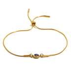 Bracelet jonc avec pierre de naissance colorée