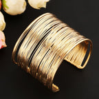Thick Gold & Silver Bangle Bracelet for Women gold