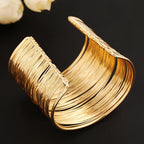 Thick Gold & Silver Bangle Bracelet for Women gold