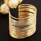 Thick Gold & Silver Bangle Bracelet for Women gold