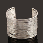 Thick Gold & Silver Bangle Bracelet for Women silver