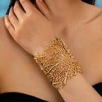 Wide Coral Bracelet Woman gold