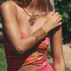 Wide Coral Bracelet Woman gold