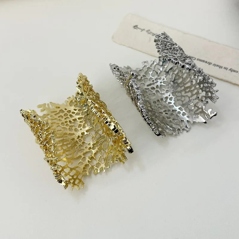 Wide Coral Bracelet Woman gold