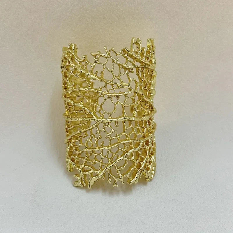 Bracelet Large Corail Femme or