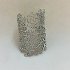 Wide Coral Bracelet Woman silver