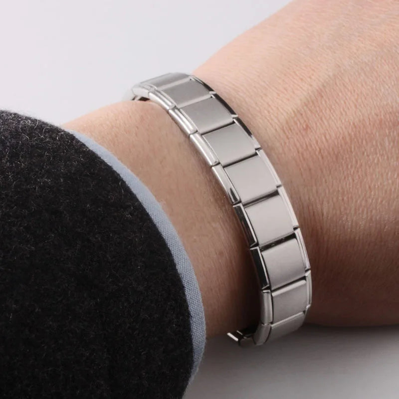 Men's Magnetic Anti-Stress Bracelet silver