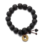 Buddhist ID Bracelet in Black Stones