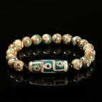 Buddhist Agate Stone ID Bracelet