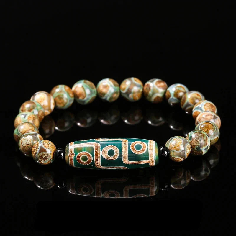 Buddhist Agate Stone ID Bracelet