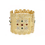 Bracelet large avec strass arabe musulman mariage rouge