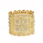Bracelet large avec strass arabe musulman mariage blanc