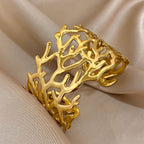 Bracelet manchette corail doré pour femme or
